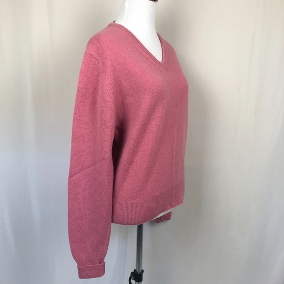 Lands End Lambswool Pullover Sweater V Neck Long S - Picture 4 of 7